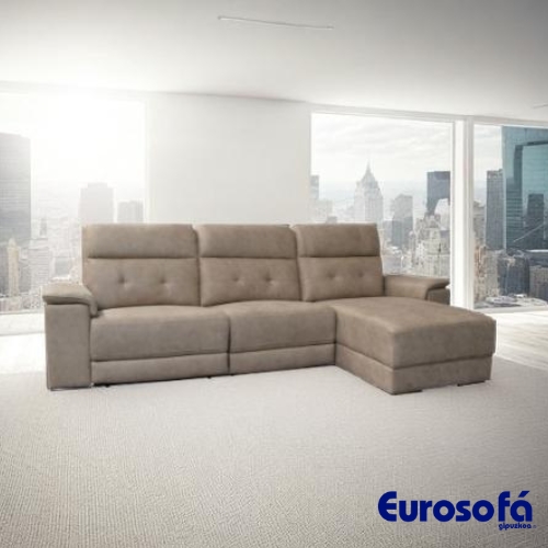 Sofá MOD. MATRIX de 3 plazas con chaise longue y asientos relax motorizados